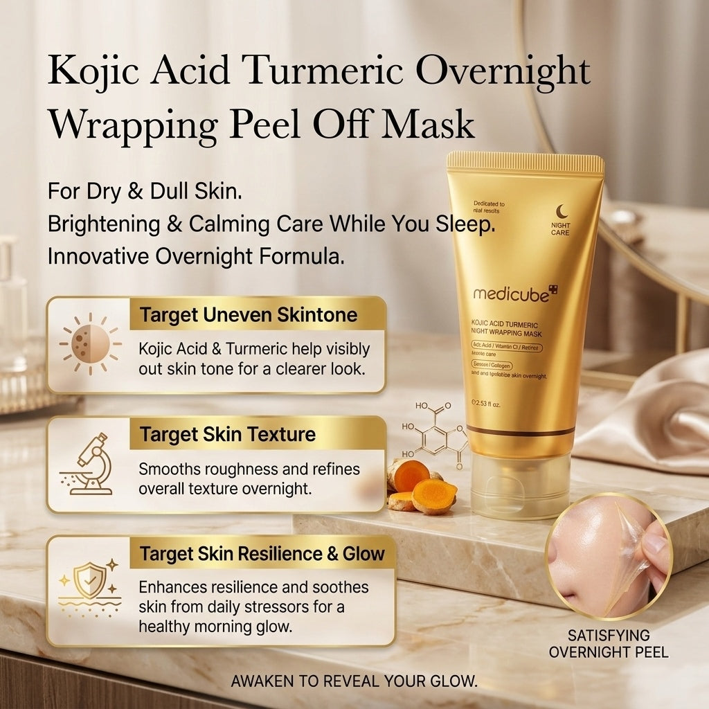 Medicube Kojic Acid & Turmeric Night Wrapping Mask Overnight "Glass Skin" Peel